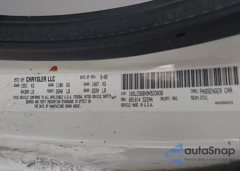 2009 Dodge Avenger R/T from USA, damaged, VIN 1B3LC56BX9N523036